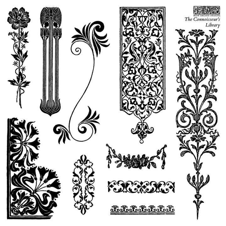 NEW! IOD Stamp Box Set - THE CONNOISSEUR'S LIBRARY (4x 6"x6", 15.24cm x 15.24cm) - Rustic Farmhouse Charm