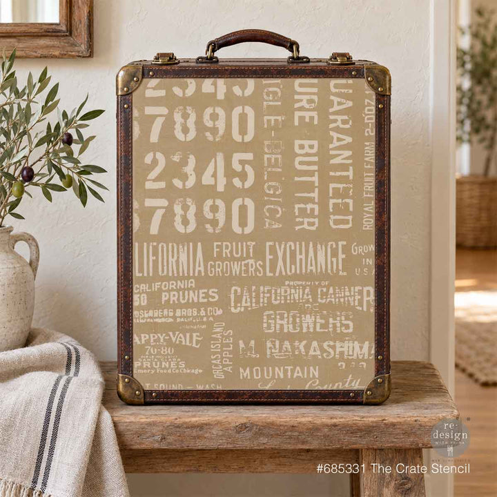 LIMITED! Redesign A3 Decoupage Fibre Paper - THE CRATE STENCIL (29.7cm x 41.9cm)