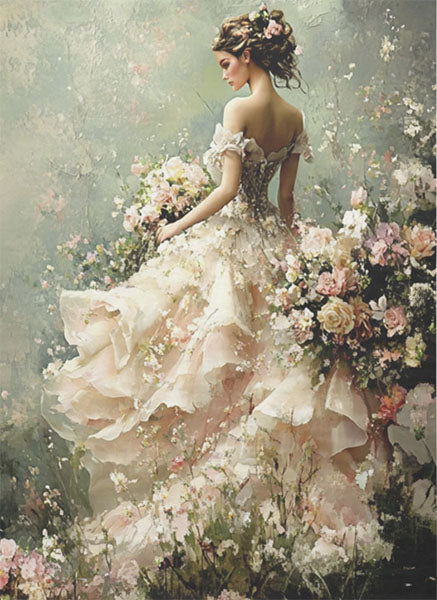 Decoupage Tissue Paper - The Flower Garden Lady (53.34cm x 73.66cm)