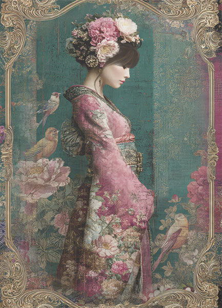 Decoupage Tissue Paper - The Garden Courtesan (53.34cm x 73.66cm)