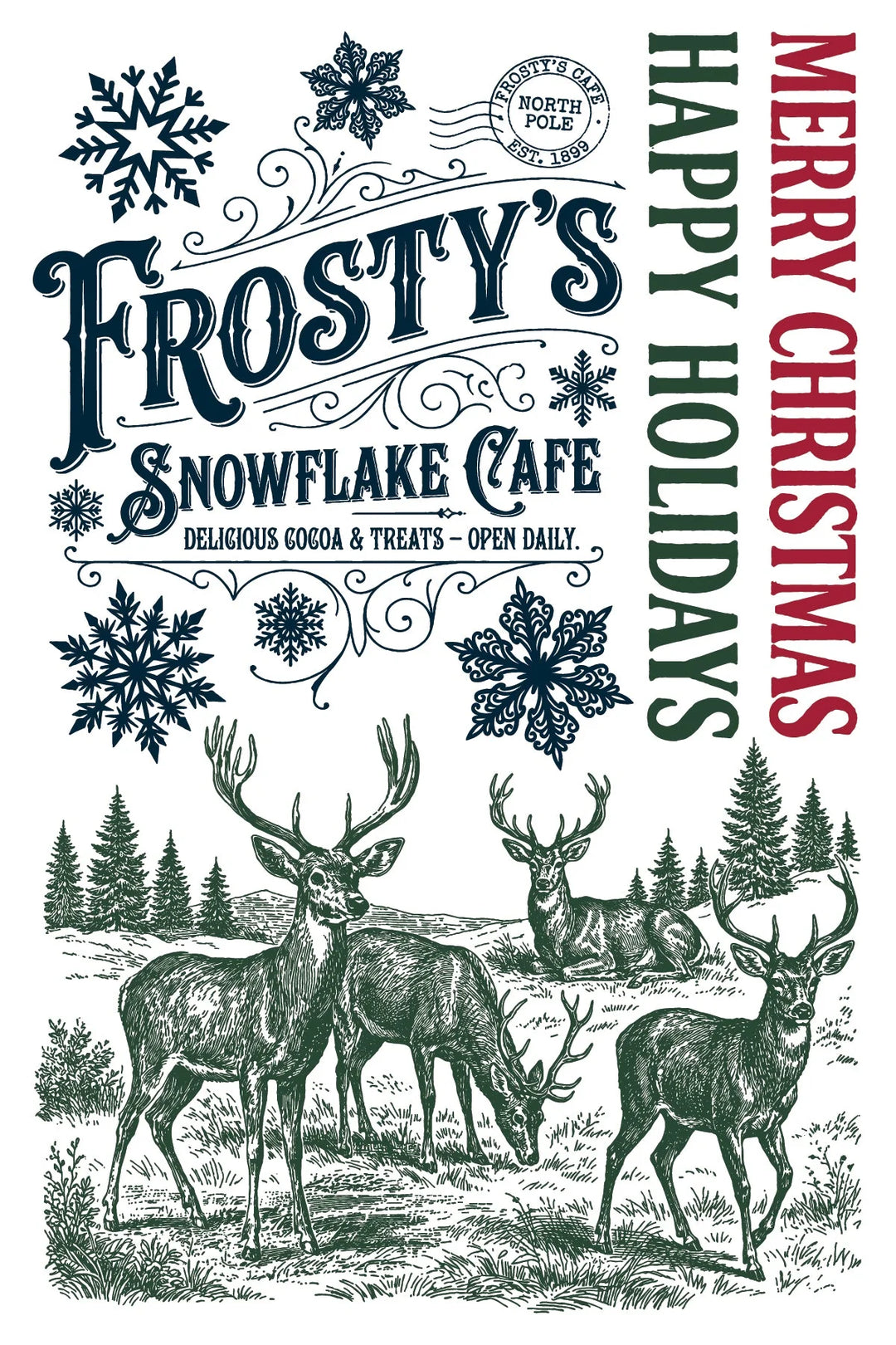 NEW! IOD Paint Inlay - THE NORTH POLE CO. (set of eight 8"x12" sheets)