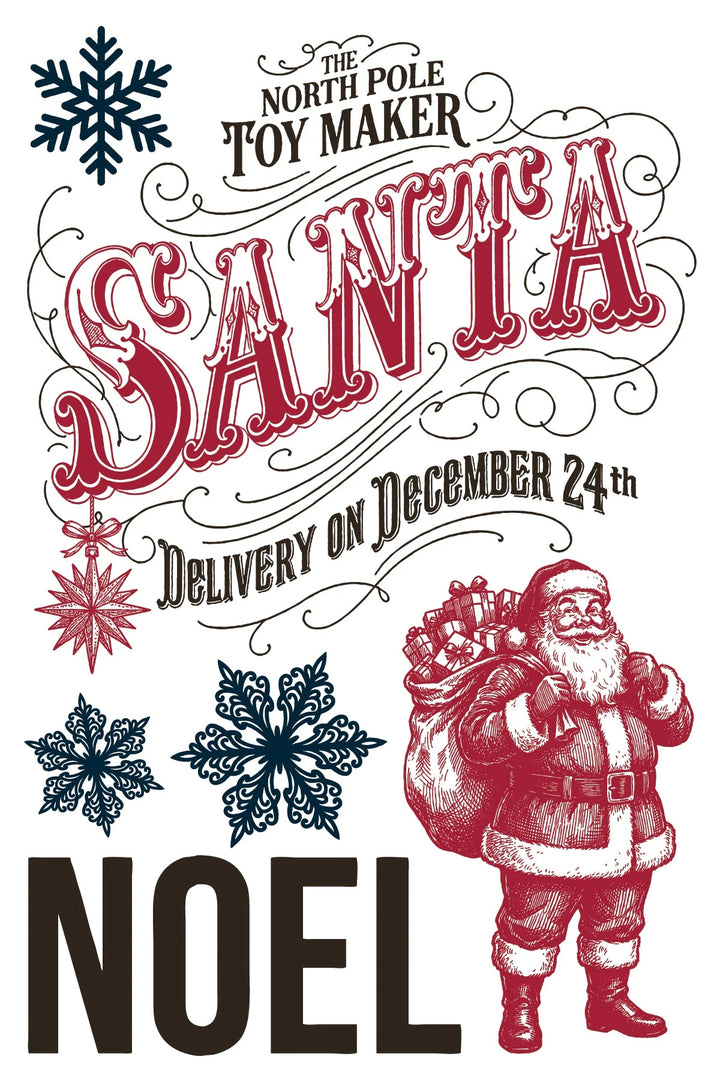 NEW! IOD Paint Inlay - THE NORTH POLE CO. (set of eight 8"x12" sheets)