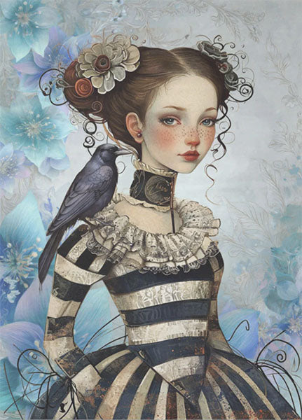 Decoupage Tissue Paper - The Raven's Gothic Girl (53.34cm x 73.66cm)