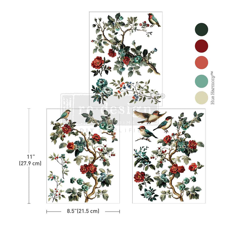NEW! Redesign Middy Transfer - THE ROSY NEST (3 sheets, each 21.59cm x 27.94cm)