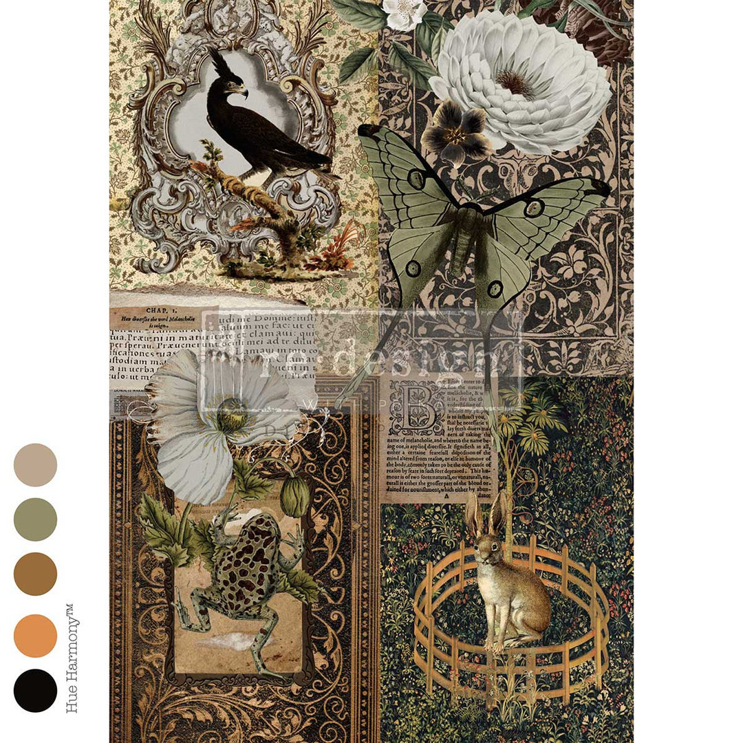 LIMITED! Redesign A1 Decoupage Fibre Paper - THE SECRET CONSERVATORY (59.44cm x 84.07cm)
