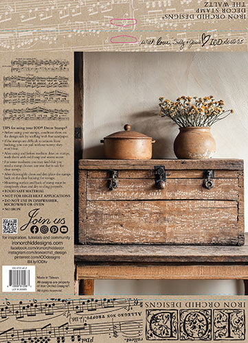 NEW! IOD Stamp - THE WALTZ (12"x12", 30.48cm x 30.48cm)
