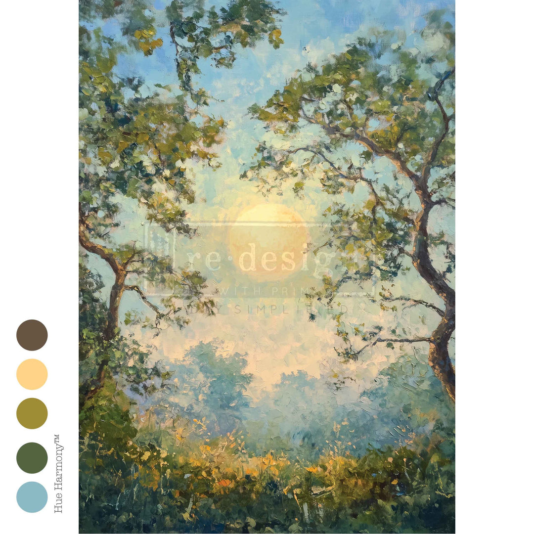 LIMITED! Redesign A3 Decoupage Fibre Paper - TIMELESS CANOPY (29.7cm x 41.9cm) - Rustic Farmhouse Charm