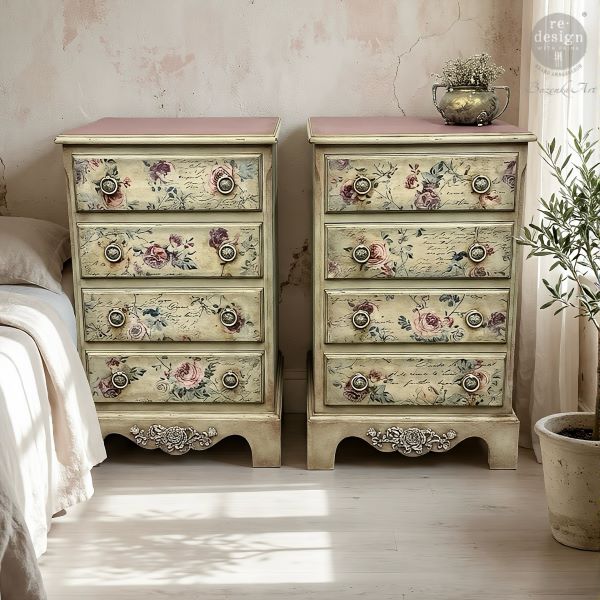 NEW! Redesign Double Delight Decoupage Fibre Paper Set (2 Sheets) - TIMELESS CHARM - Rustic Farmhouse Charm