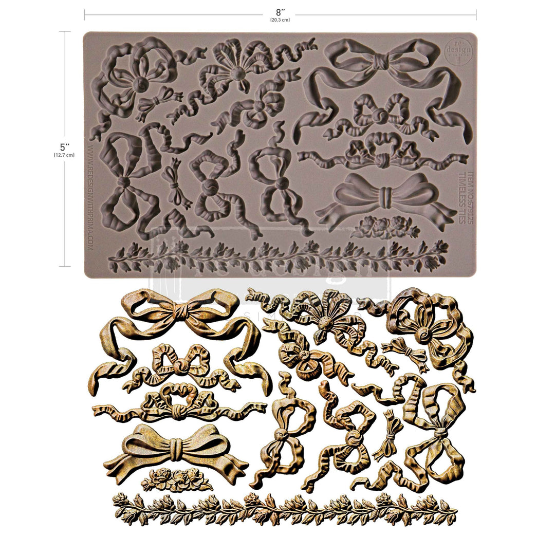 NEW! Redesign Mould - TIMELESS TIES (5" x 8") - Rustic Farmhouse Charm