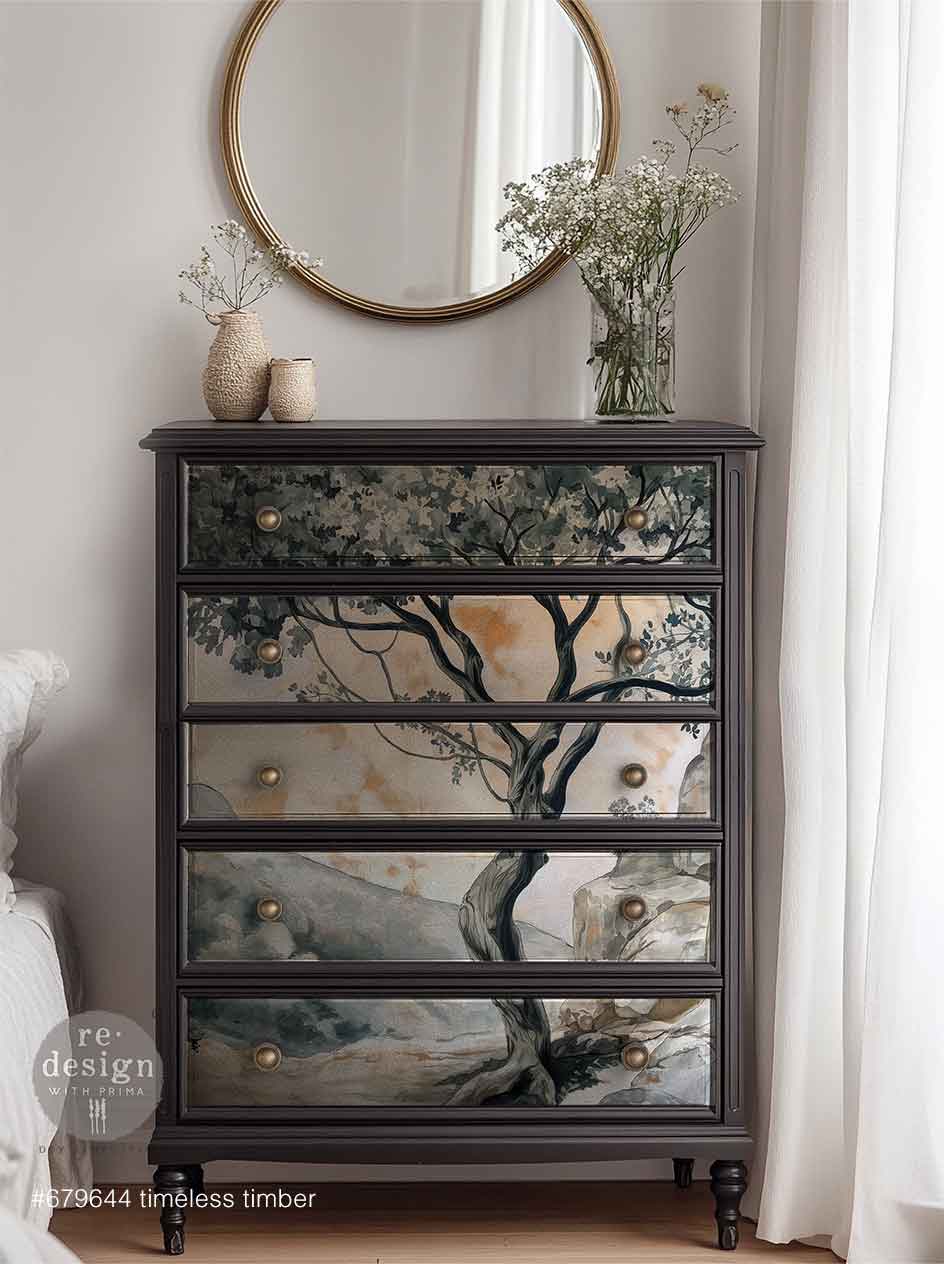 LIMITED! Redesign A1 Decoupage Fibre Paper - TIMELESS TIMBER (59.44cm x 84.07cm) - Rustic Farmhouse Charm