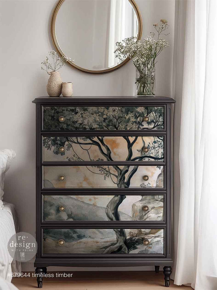 LIMITED! Redesign A1 Decoupage Fibre Paper - TIMELESS TIMBER (59.44cm x 84.07cm) - Rustic Farmhouse Charm