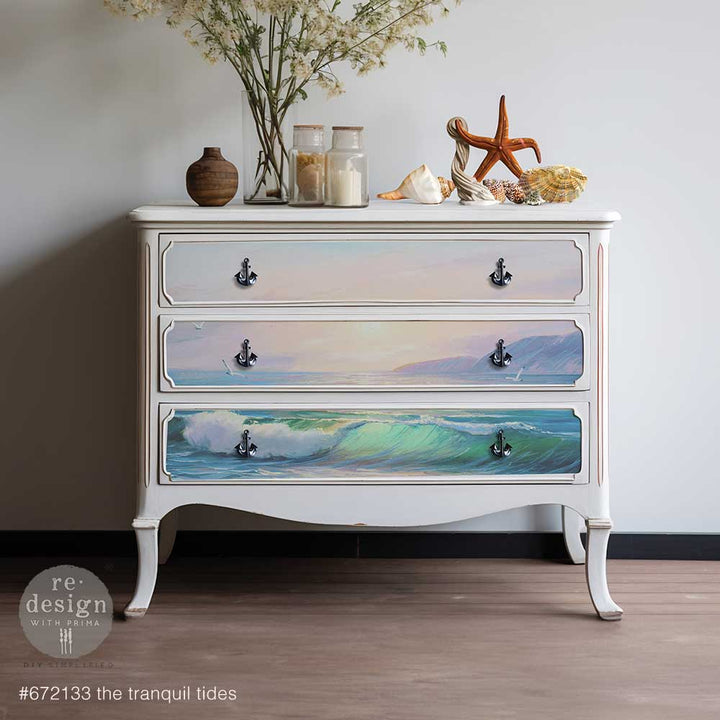 Redesign A1 Decoupage Fibre Paper - TRANQUIL TIDES (59.44cm x 84.07cm) - Rustic Farmhouse Charm