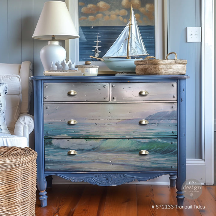 Redesign A1 Decoupage Fibre Paper - TRANQUIL TIDES (59.44cm x 84.07cm) - Rustic Farmhouse Charm