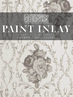 TROMP L'OEILL LAUREL Paint Inlay by IOD (set of four 12"x16" sheets) - Rustic Farmhouse Charm