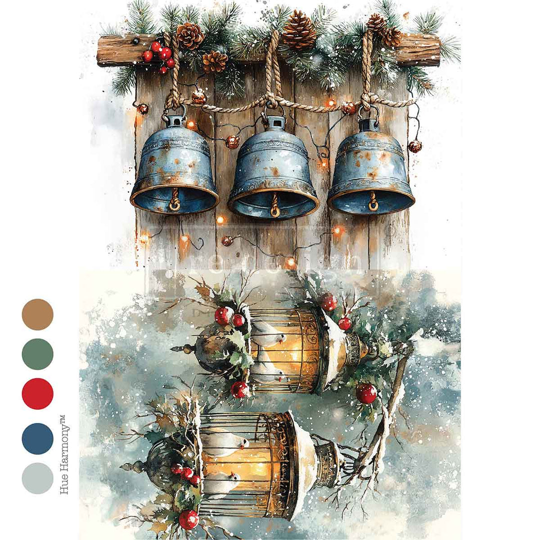 NEW! Redesign A4 Decoupage Fibre Paper - TWILIGHT NESTING - Rustic Farmhouse Charm