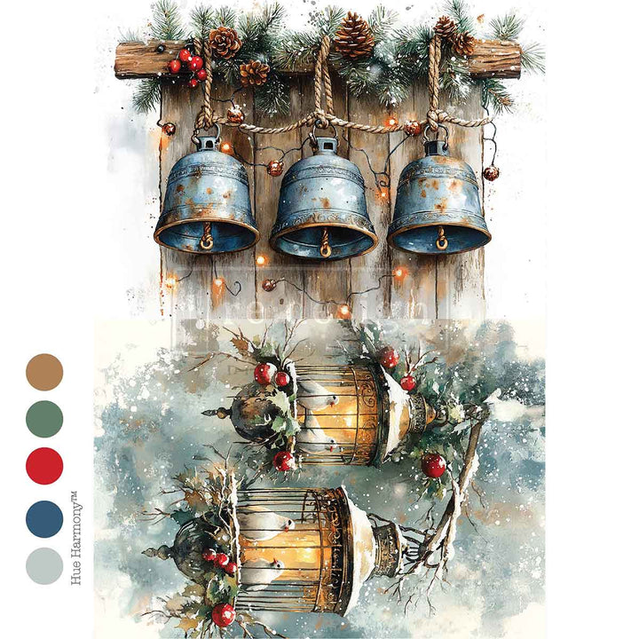 NEW! Redesign A4 Decoupage Fibre Paper - TWILIGHT NESTING - Rustic Farmhouse Charm