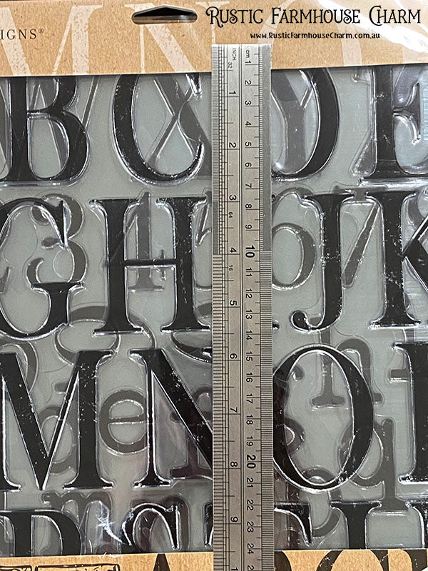 IOD Stamp Set - TYPESETTING (12"x12", 30.48cm x 30.48cm) - Rustic Farmhouse Charm