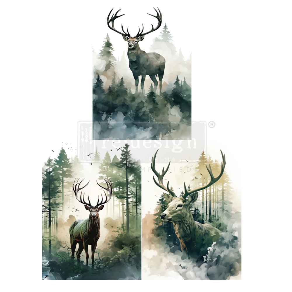 NEW! Redesign A3 Decoupage Fibre Paper Pack of 3 - VAPOR & VELVET (29.7cm x 41.9cm)