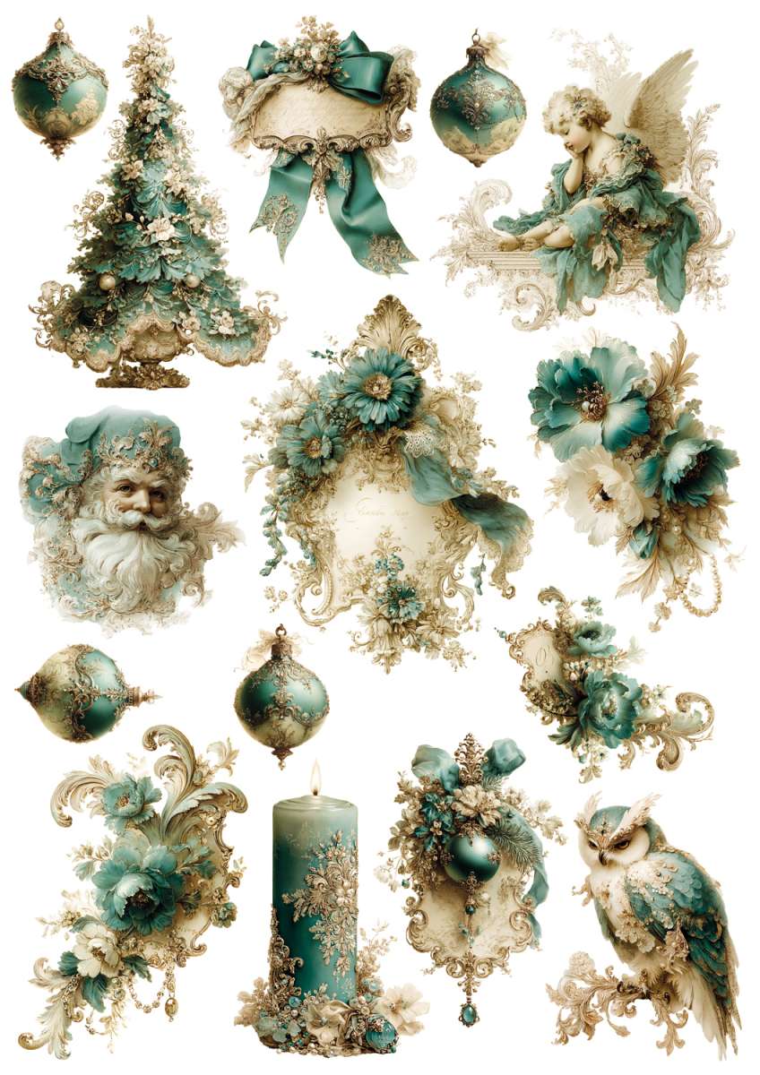 NEW! LaBlanche Transfer -VICTORIAN CHRISTMAS - SANTA & TREE (one A4 sheet)