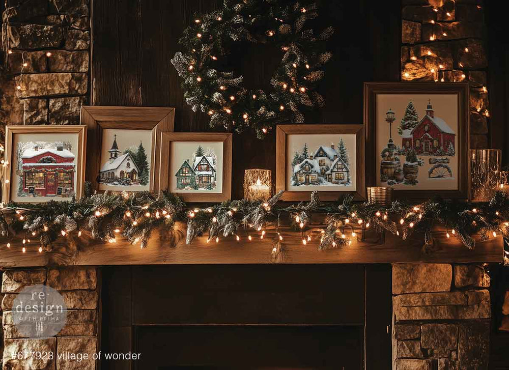 NEW! Redesign Middy Transfer - VILLAGE OF WONDER (4 sheets, each 21.59cm x 27.94cm) - Rustic Farmhouse Charm