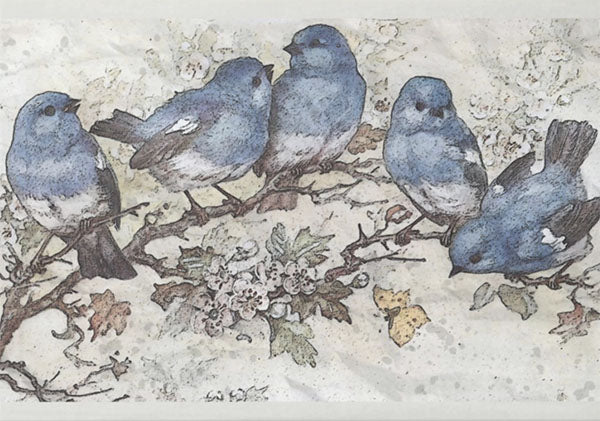 Decoupage Tissue Paper - Vintage Bluebirds (35.56cm x 50.8cm) - Rustic Farmhouse Charm