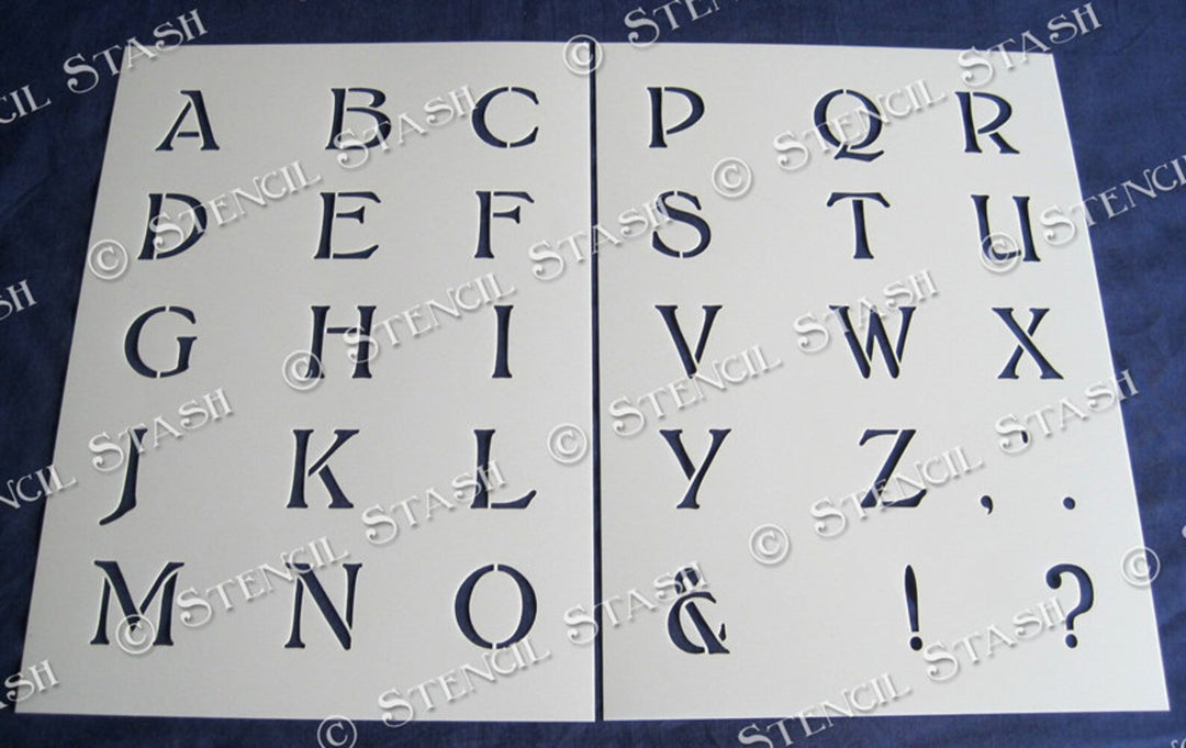 Stencil - Vintage Letter Set - Rustic Farmhouse Charm