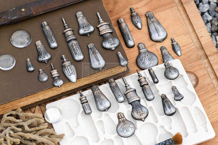 NEW! VINTAGE LIGHT BULBS Mould by Finnabair - Rustic Farmhouse Charm