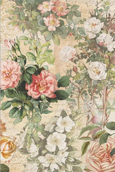 Decoupage Tissue Paper - Vintage Rose Garden (50.8cm x 76.2cm) - Rustic Farmhouse Charm