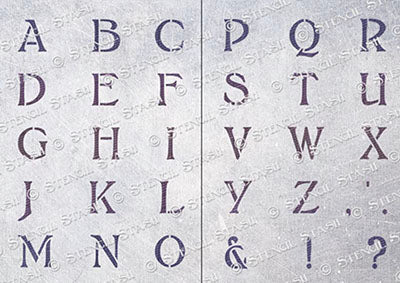 Stencil - Vintage Letter Set - Rustic Farmhouse Charm