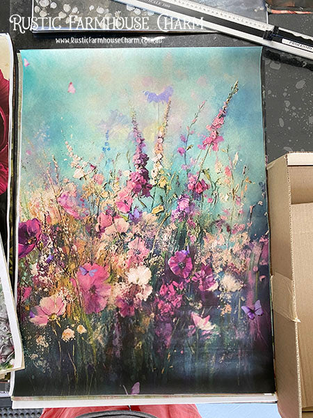 Decoupage Tissue Paper - Where Wildflowers Dance (53.34cm x 73.66cm)