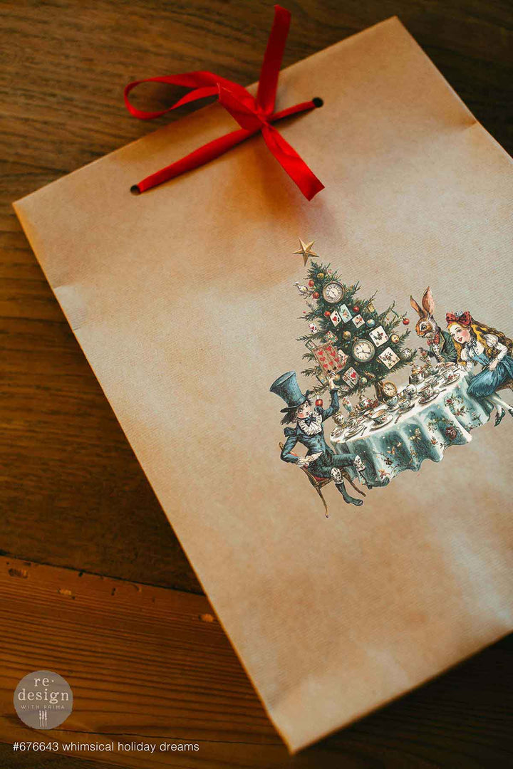 NEW! Redesign Middy Transfer - WHIMSICAL HOLIDAY DREAMS (4 sheets, each 21.59cm x 27.94cm) - Rustic Farmhouse Charm