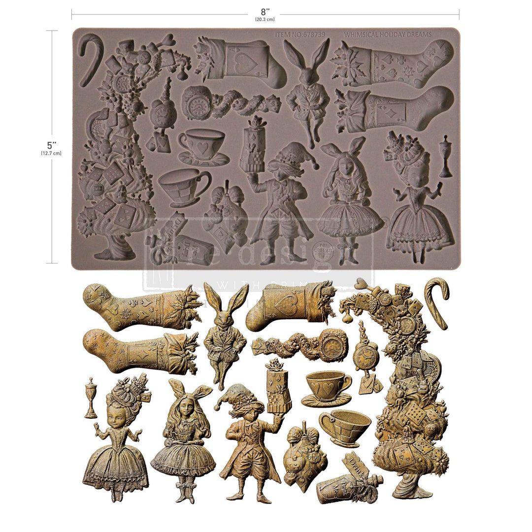 NEW! Redesign Mould - WHIMSICAL HOLIDAY DREAMS (5" x 8") - Rustic Farmhouse Charm