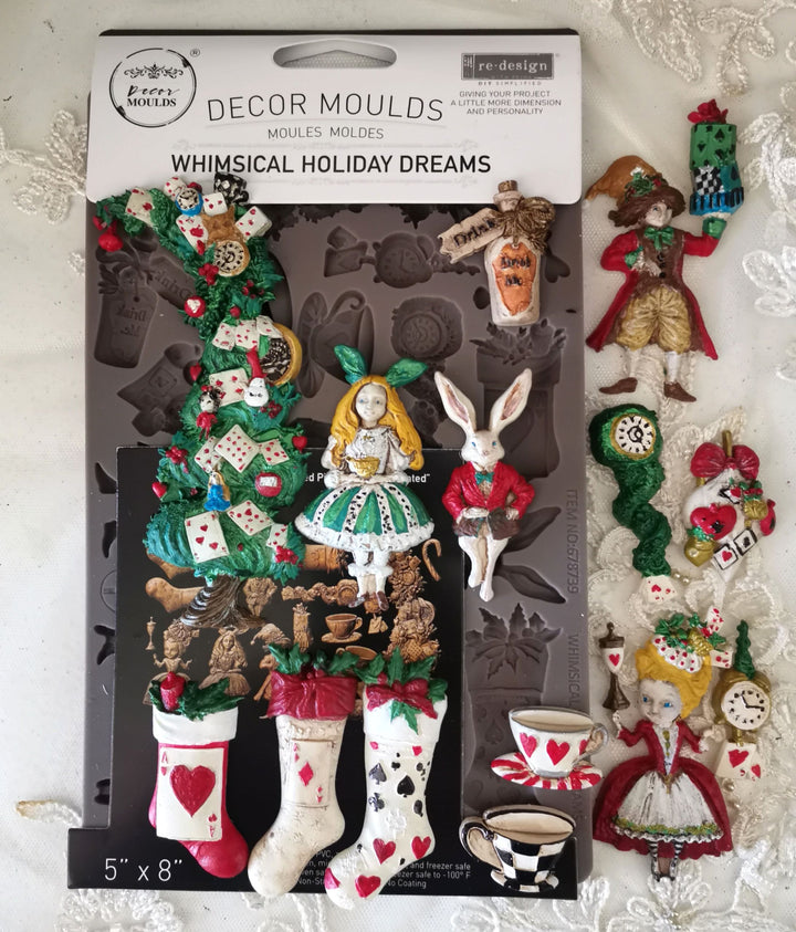 NEW! Redesign Mould - WHIMSICAL HOLIDAY DREAMS (5" x 8") - Rustic Farmhouse Charm