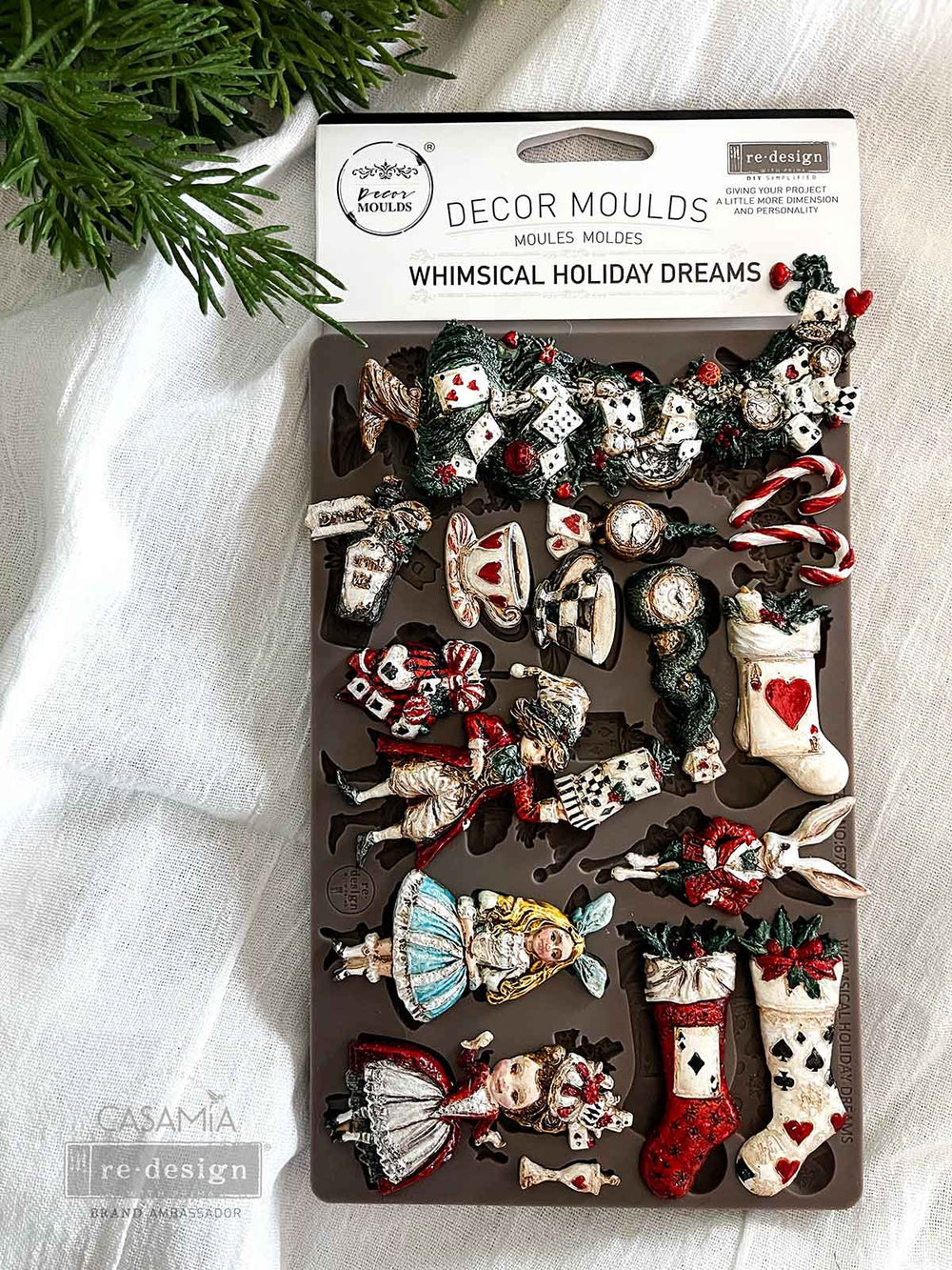 NEW! Redesign Mould - WHIMSICAL HOLIDAY DREAMS (5" x 8") - Rustic Farmhouse Charm