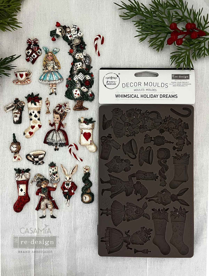 NEW! Redesign Mould - WHIMSICAL HOLIDAY DREAMS (5" x 8") - Rustic Farmhouse Charm