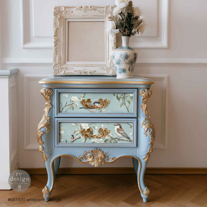 LIMITED! Redesign A3 Decoupage Fibre Paper - WHISPERING WINGS (29.7cm x 41.9cm) - Rustic Farmhouse Charm