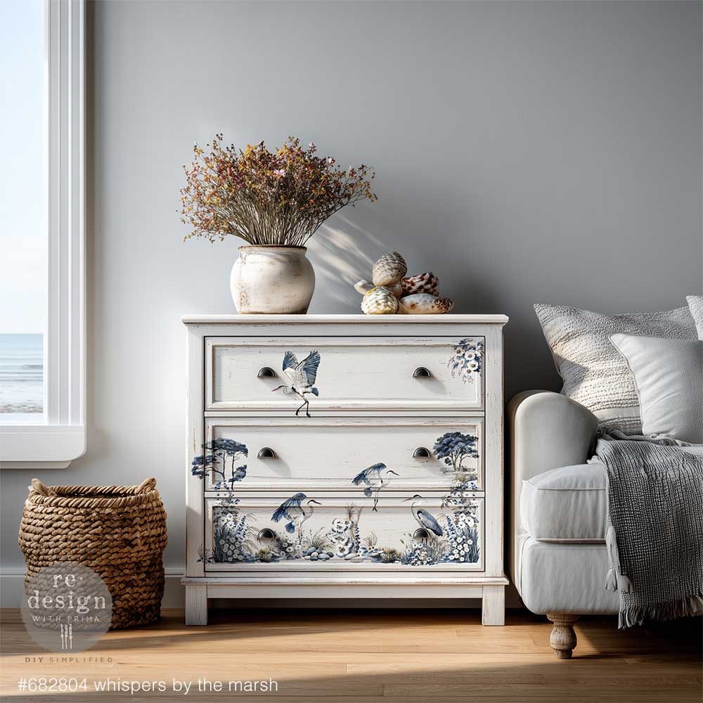 NEW! Redesign Middy Transfer - WHISPERS BY THE MARSH (3 sheets, each 21.59cm x 27.94cm) - Rustic Farmhouse Charm