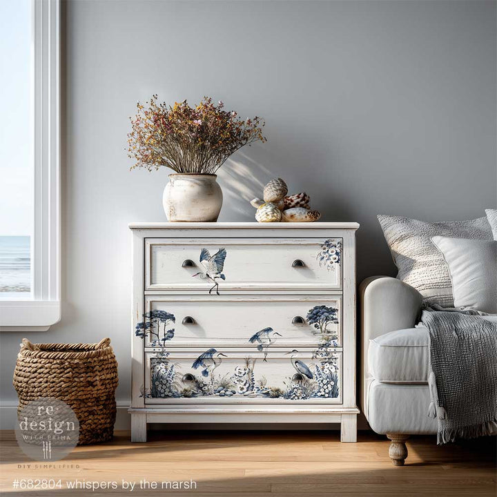 NEW! Redesign Middy Transfer - WHISPERS BY THE MARSH (3 sheets, each 21.59cm x 27.94cm) - Rustic Farmhouse Charm