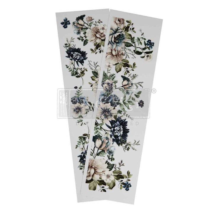 NEW! Redesign Luxe Transfer - WHISPERS OF INDIGO (2 sheets, 8.25cm x 29.2cm) - Rustic Farmhouse Charm