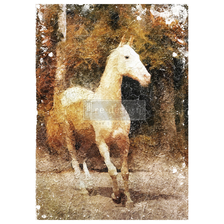 Redesign A1 Decoupage Rice Paper - WHITE MAJESTY (59.44cm x 84.07cm) - Rustic Farmhouse Charm