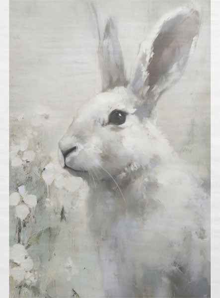 Decoupage Tissue Paper - White Rabbit (45.72cm x 60.96cm) - Rustic Farmhouse Charm