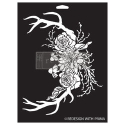 Redesign Stencil - WILDWOOD CABIN (22.86cm x 30.48cm) - Rustic Farmhouse Charm