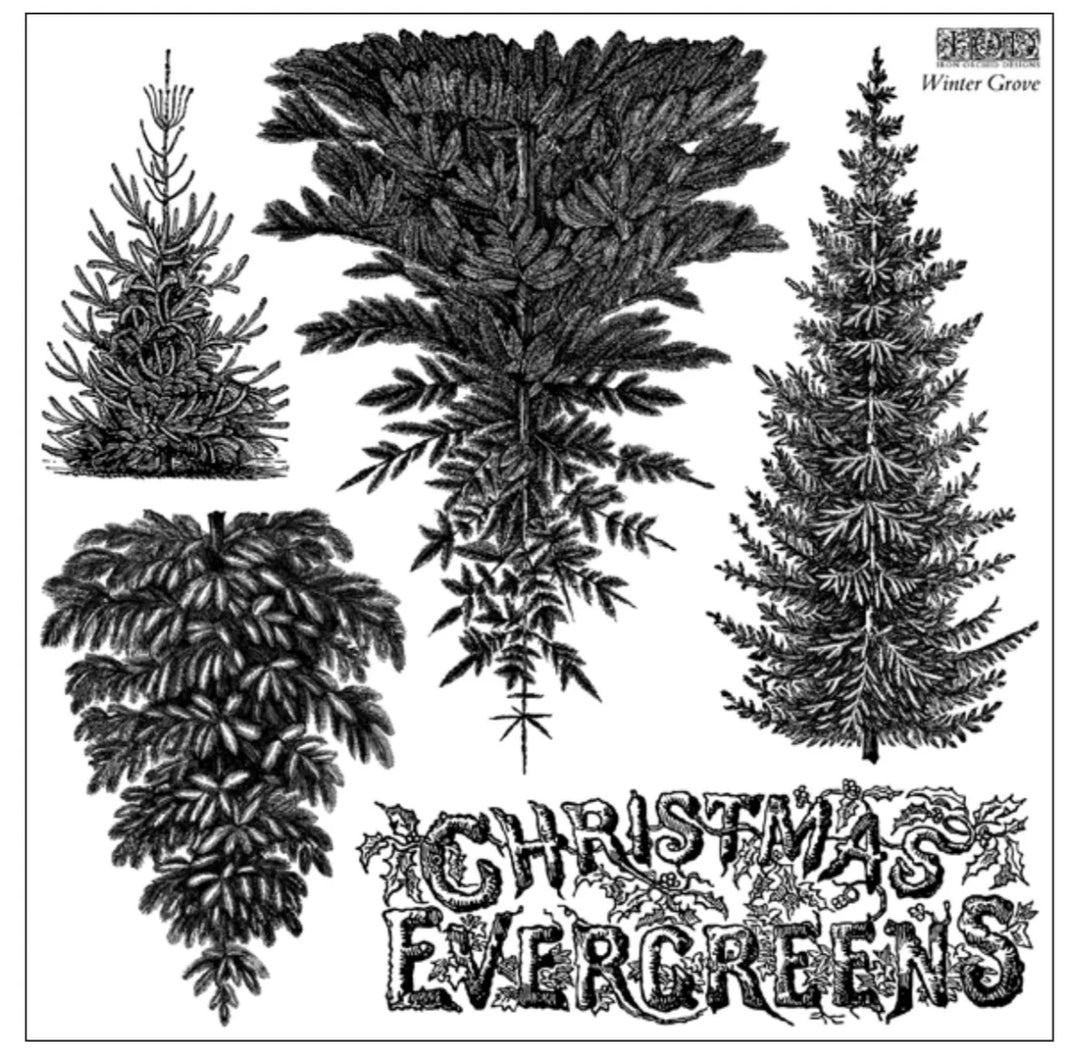 NEW! IOD Stamp - WINTER GROVE (12"x12", 30.48cm x 30.48cm)
