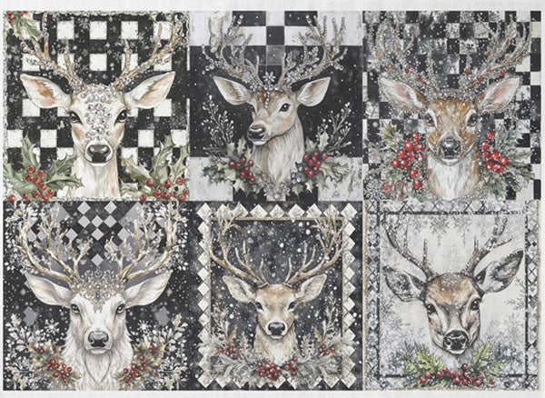 Decoupage Tissue Paper - Winter Stag Collection (53.34cm x 73.66cm)