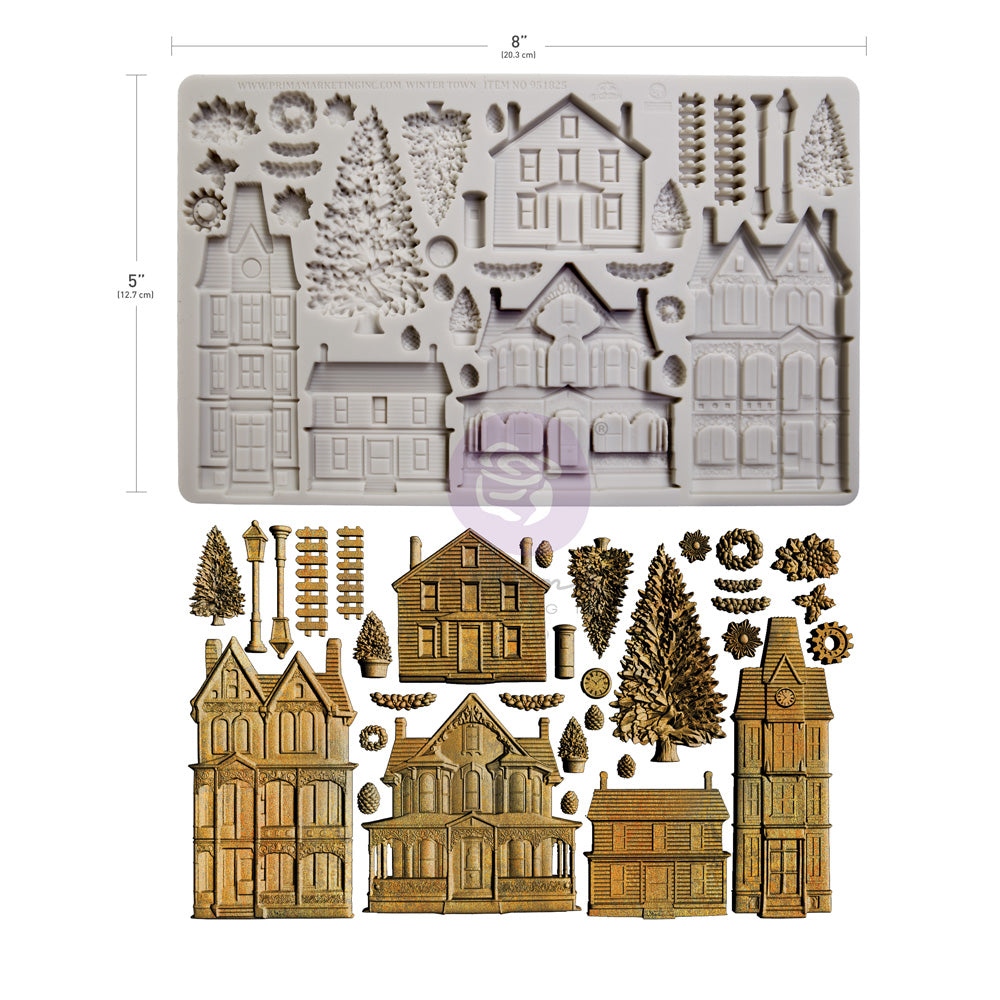 NEW! Finnabair Mould - WINTER TOWN (5" x 8")