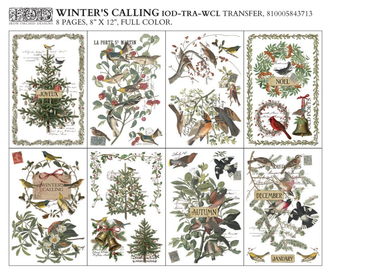 NEW! IOD Transfer Pad - WINTER'S CALLING (set of eight 8"x12" sheets)