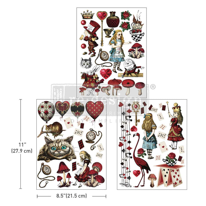 NEW! Redesign Middy Transfer - WONDERLAND IMPRESSIONS (3 sheets, each 21.59cm x 27.94cm)