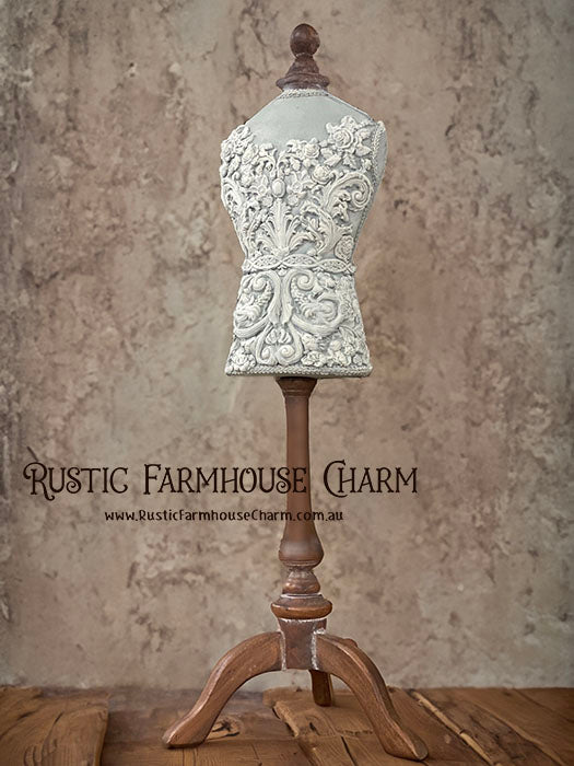 Vintage-style Dress Form with Linen/Cotton Body (66cm tall)