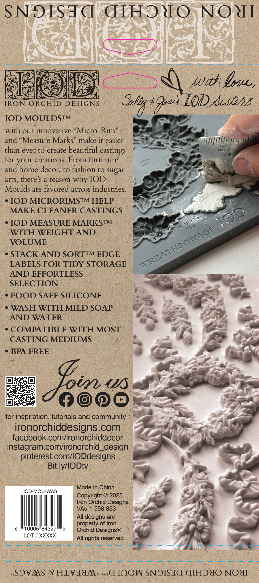 NEW! IOD Mould - WREATH & SWAGS (6"x10", 15.24cm x 25.4cm) - Rustic Farmhouse Charm