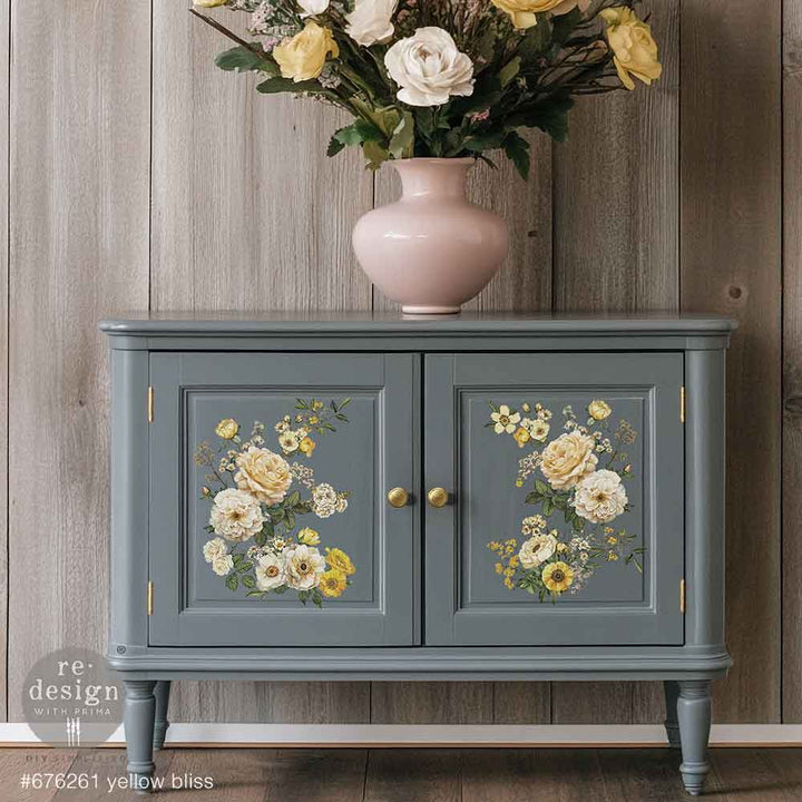 NEW! Redesign Middy Transfer - YELLOW BLISS (3 sheets, each 21.59cm x 27.94cm) - Rustic Farmhouse Charm